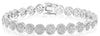 ESTATE .43CT DIAMOND 14KT WHITE GOLD 3D CLUSTER ROUND CLASSIC TENNIS BRACELET