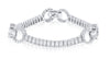 6.0CT ROUND PRINCESS & BAGUETTE DIAMOND 14K WHITE GOLD LOVE KNOT TENNIS BRACELET
