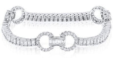 6.0CT ROUND PRINCESS & BAGUETTE DIAMOND 14K WHITE GOLD LOVE KNOT TENNIS BRACELET