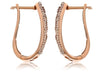 ESTATE WIDE 1.04CT DIAMOND 14KT ROSE GOLD 3D MULTI LEAF CLIP ON HANGING EARRINGS