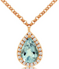 .62CT DIAMOND & AAA AQUAMARINE 14KT WHITE GOLD 3D TEAR DROP BY THE YARD NECKLACE