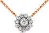 ESTATE .26CT DIAMOND 14KT ROSE GOLD 3D CLASSIC FLOWER FILIGREE LOVE NECKLACE