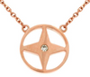.06CT DIAMOND 14KT ROSE GOLD 3D ETOILE CIRCULAR STAR BY THE YARD LOVE NECKLACE