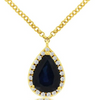 1.0CT DIAMOND & AAA SAPPHIRE 14KT ROSE GOLD TEAR DROP BY THE YARD LOVE NECKLACE