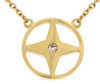 .06CT DIAMOND 14KT YELLOW GOLD 3D ETOILE STAR CIRCULAR BY THE YARD FUN NECKLACE
