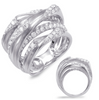 ESTATE EXTRA LARGE 1.74CT DIAMOND 14KT WHITE GOLD 3D CRISS CROSS FUN RING