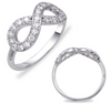 ESTATE .44CT DIAMOND 14KT WHITE GOLD 3D CLASSIC INFINITY LOVE RING