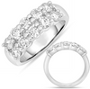 WIDE 1.60CT DIAMOND 14KT WHITE GOLD 3D 2 ROW ROUND SHARED PRONG ANNIVERSARY RING