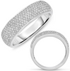ESTATE WIDE .56CT DIAMOND 14K WHITE GOLD MULTI ROW PAVE CLASSIC ANNIVERSARY RING