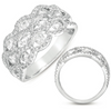 ESTATE LARGE 1.45CT DIAMOND 14KT WHITE GOLD 3D MULTI ROW ETOILE ANNIVERSARY RING