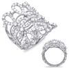 LARGE 1.42CT DIAMOND 14KT WHITE GOLD OPEN FILIGREE PEAR SHAPE CIRCULAR FUN RING