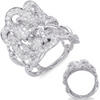 ESTATE LARGE 2.53CT DIAMOND 14KT WHITE GOLD 3D MULTI CIRCULAR LOVE KNOT FUN RING