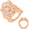 ESTATE LARGE 2.53CT DIAMOND 14KT ROSE GOLD 3D MULTI CIRCULAR LOVE KNOT FUN RING