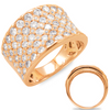 LARGE 2.02CT DIAMOND 14KT ROSE GOLD 3D MULTI ROW SEMI ETERNITY ANNIVERSARY RING