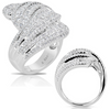 EXTRA LARGE 1.79CT DIAMOND 14KT WHITE GOLD MULTI ROW MULTI WAVE ANNIVERSARY RING