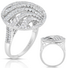 ESTATE LARGE 1.34CT DIAMOND 14KT WHITE GOLD 3D CIRCULAR MULTI WAVE FILIGREE RING