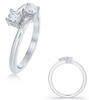 ESTATE .40CT DIAMOND 14KT WHITE GOLD 3D CLASSIC TWO STONE CRISS CROSS LOVE RING