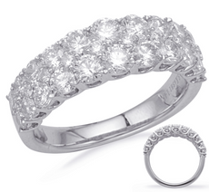 WIDE 2.06CT DIAMOND 14KT WHITE GOLD 3D INVISIBLE SEMI ETERNITY ANNIVERSARY RING