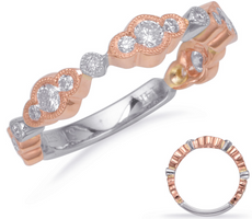 .51CT DIAMOND 14KT WHITE & ROSE GOLD PAST PRESENT FUTURE BEZEL ANNIVERSARY RING