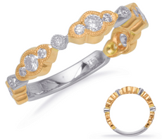 .51CT DIAMOND 14K WHITE & YELLOW GOLD PAST PRESENT FUTURE BEZEL ANNIVERSARY RING