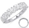 1.16CT DIAMOND 14K WHITE GOLD 3D ROUND & MARQUISE SEMI ETERNITY ANNIVERSARY RING