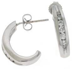 .51CT DIAMOND 14KT WHITE GOLD GRADUATING CHANNEL UMBRELLA FUN HANGING EARRINGS