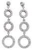 1.29CT DIAMOND 14K WHITE GOLD 3D CLASSIC CIRCLE OF LIFE JOURNEY HANGING EARRINGS
