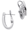 .45CT DIAMOND 14KT WHITE GOLD CHANNEL DIAGONAL UMBRELLA CLIP ON HANGING EARRINGS
