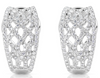WIDE .94CT DIAMOND 14K WHITE GOLD MULTI ROW INFINITY GRADUATING HANGING EARRINGS