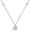 .27CT DIAMOND 14KT WHITE GOLD PAVE INVISIBLE TEAR DROP BY THE YARD LOVE NECKLACE