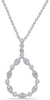 .45CT DIAMOND 14KT WHITE GOLD ROUND & MARQUISE SHAPE TEAR DROP FLOATING PENDANT