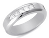 .90CT DIAMOND 14KT WHITE GOLD PRINCESS INVISIBLE 5 STONE MENS ANNIVERSARY RING