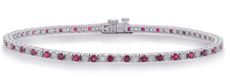 3.92CT DIAMOND & AAA RUBY 14KT WHITE GOLD 3D CLASSIC ETERNITY TENNIS BRACELET