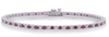 3.92CT DIAMOND & AAA RUBY 14KT WHITE GOLD 3D CLASSIC ETERNITY TENNIS BRACELET