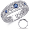 WIDE .70CT DIAMOND AAA SAPPHIRE 14KT WHITE GOLD ROUND OVAL & MARQUISE SHAPE RING