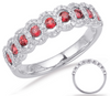 ESTATE .76CT DIAMOND & AAA RUBY 14KT WHITE GOLD 3D CLASSIC ROUND & OVAL FUN RING