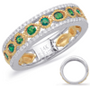 .63CT DIAMOND & AAA EMERALD 14K 2 TONE GOLD ROUND & MARQUISE SHAPE FILIGREE RING