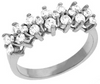 ESTATE .75CT DIAMOND 14KT WHITE GOLD 3D CLASSIC THREE ROW PRONG ANNIVERSARY RING