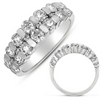 ESTATE WIDE 1.34CT DIAMOND 14KT WHITE GOLD 3D CHANNEL 3 ROW FUN ANNIVERSARY RING