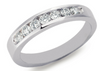 ESTATE .36CT DIAMOND 14KT WHITE GOLD 3D CLASSIC 7 STONE CHANNEL ANNIVERSARY RING