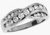 ESTATE .66CT DIAMOND 14KT WHITE GOLD 3D CRISS CROSS CHANNEL INFINITY LOVE RING