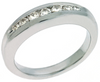 ESTATE .33CT DIAMOND 14KT WHITE GOLD GRADUATING 7 STONE CHANNEL ANNIVERSARY RING