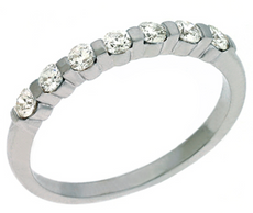 .36CT DIAMOND 14KT WHITE GOLD CLASSIC SEVEN STONE CHANNEL ROUND ANNIVERSARY RING