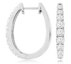 ESTATE 2.0CT DIAMOND 14KT WHITE GOLD ROUND JOURNEY HUGGIE HOOP HANGING EARRINGS