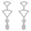 .81CT DIAMOND 14KT WHITE GOLD 3D CLUSTER TRIANGULAR TEAR DROP HANGING EARRINGS