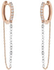 1.08CT DIAMOND 18KT ROSE GOLD 3D CLASSIC ROUND SHARE PRONG DROP HANGING EARRINGS