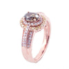 1.11CT PINK MOCHA & FANCY YELLOW DIAMOND 18K ROSE GOLD OVAL HALO ENGAGEMENT RING