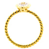 .14CT WHITE & FANCY YELLOW DIAMOND 18K 2 TONE GOLD MARQUISE SHAPE ROPE PAVE RING