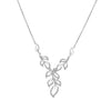 ESTATE .47CT ROUND CUT DIAMOND 18KT WHITE GOLD 3D MULTI LEAF FUN LOVE NECKLACE