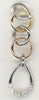 0.05CT DIAMOND 14KT TRI COLOR GOLD 3D TEAR DROP MULTI LINK FUN FLOATING PENDANT